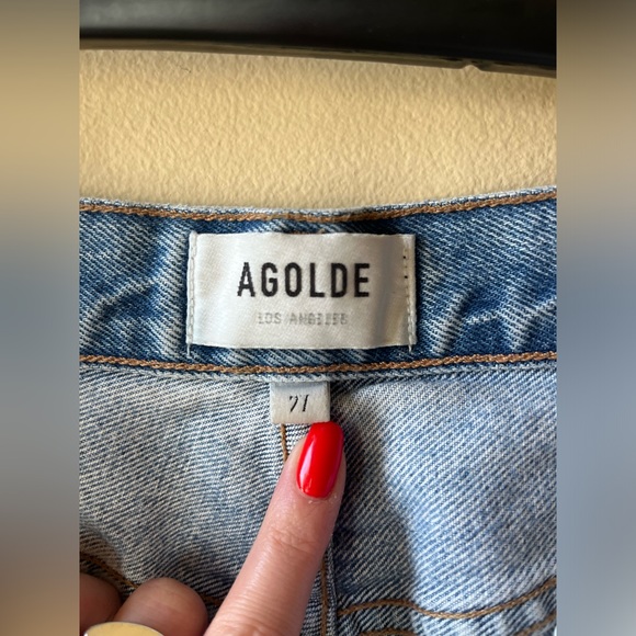 AGOLDE Riley High Rise Straight Crop Jeans Light Wash size 27 - Picture 2 of 6
